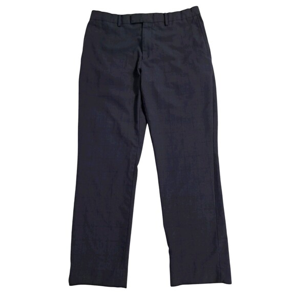 Banana Republic Men's 32x30  Performance Blue Patterned Plaid Dress Slacks Pants - Picture 1 of 9